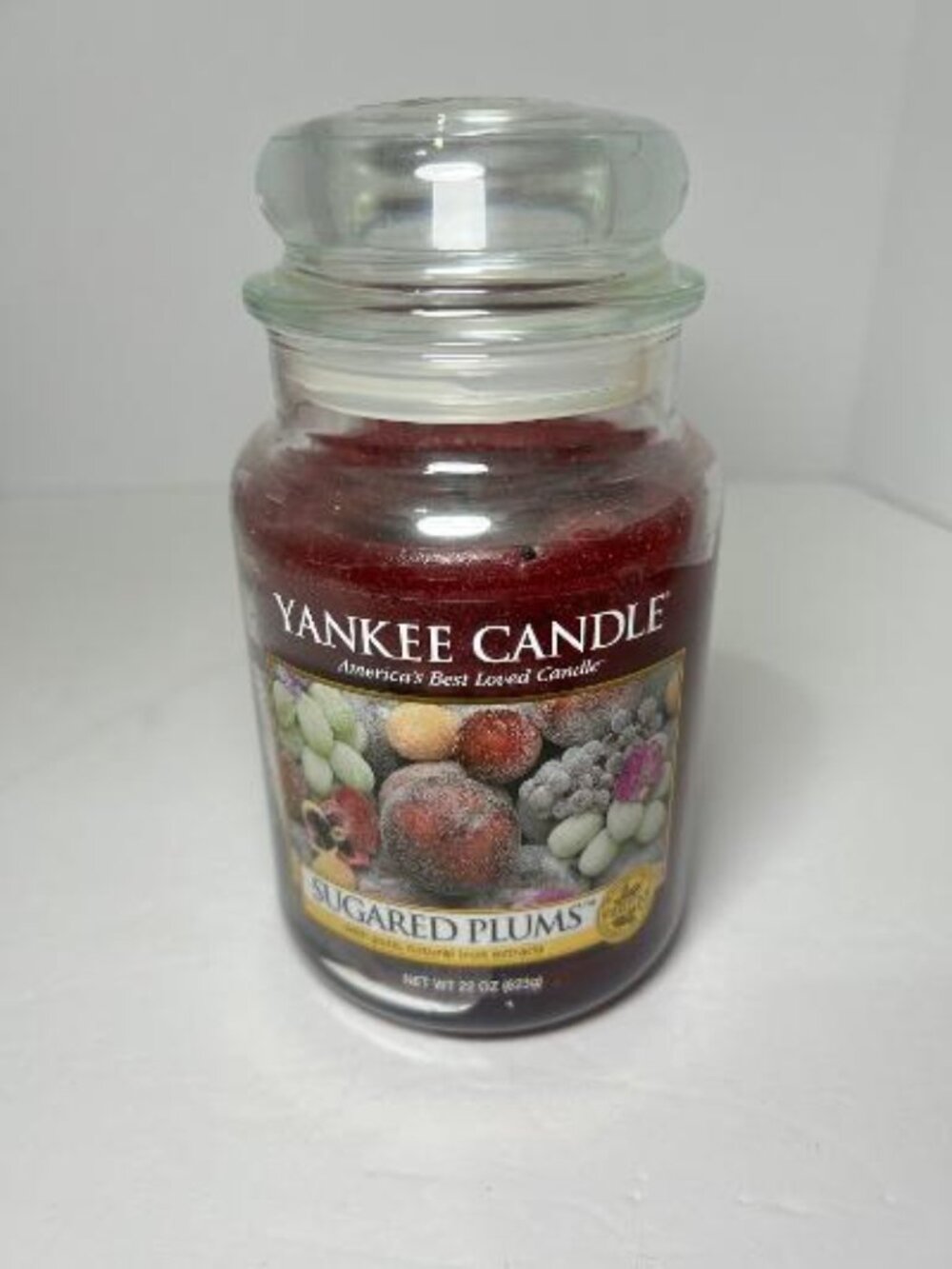 Yankee Candle Sugared Plums 22 oz Large Jar Candle Single Wick Retired